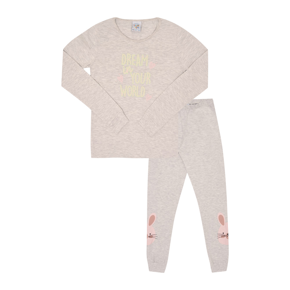 Pijama Juvenil Menina - Mescla Banana - 200520-60