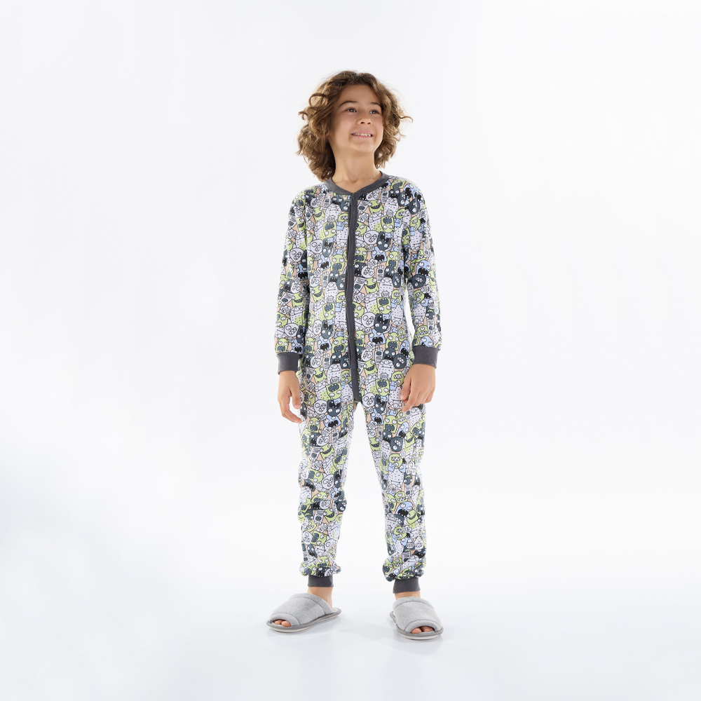 Macacão Primeiros Passos Menino - Rotativo Carbono - 200554-1290