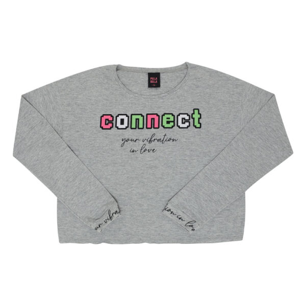 Blusa Juvenil Menina - Mescla Cinza - 47503-567