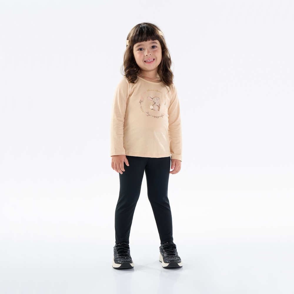 Legging Primeiros Passos Menina - Preto - 50206-51