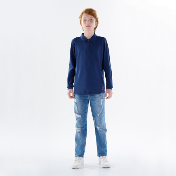 Polo Juvenil Menino - Azul Marinho - 50459-1200