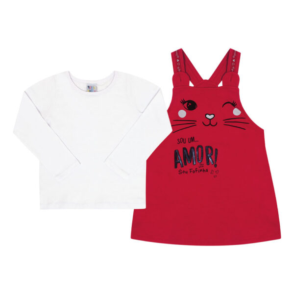 Conjunto Bebê Menina - Vermelho - 47216-65