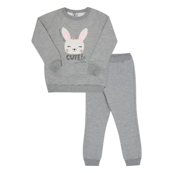 Conjunto Bebê Menina - Mescla Cinza - 47220-567