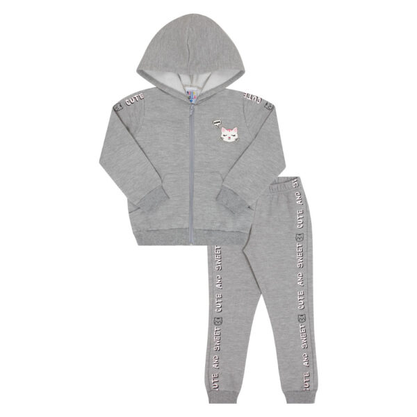 Conjunto Bebê Menina - Mescla Cinza - 47230-567