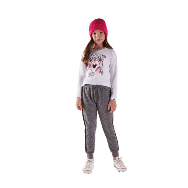 Calca Infantil Menina - Mescla Chumbo - 47416-455