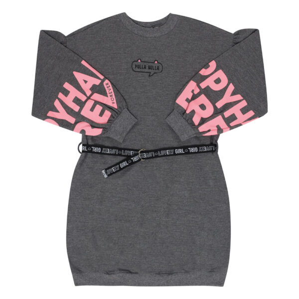 Vestido Infantil Menina - Mescla Chumbo - 47422-455