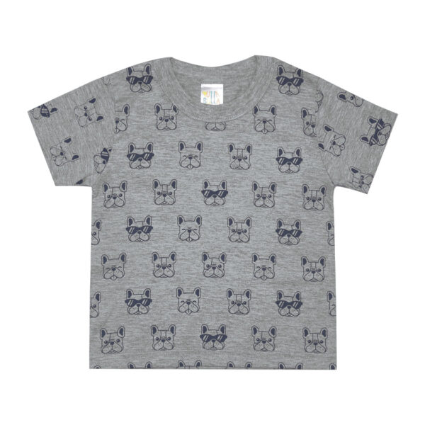 Camiseta Bebê Menino - Mescla Cinza - 48254-567