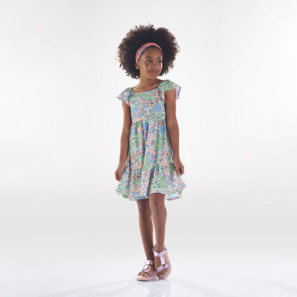 Vestido Infantil Menina - Sublimado Hortência - 48414-1242