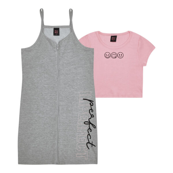 Conjunto Juvenil Menina - Mescla Cinza - 48517-567