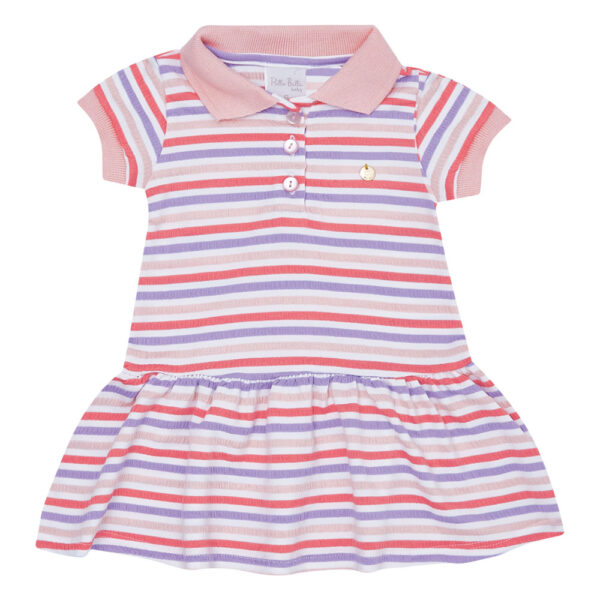 Vestido Bebê Menina - Listrado Coral - 48613-273