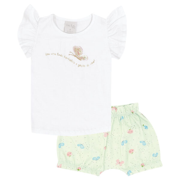 Conjunto Bebê Menina - Branco - 48621-3