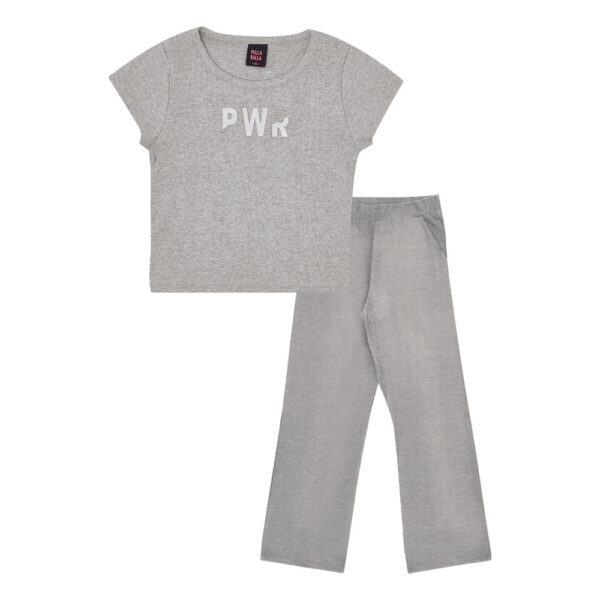 Conjunto Juvenil Menina - Mescla Cinza - 48934-567