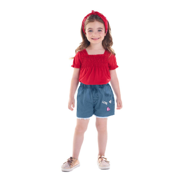 Shorts Primeiros Passos Menina - Jeans - 49205-1114