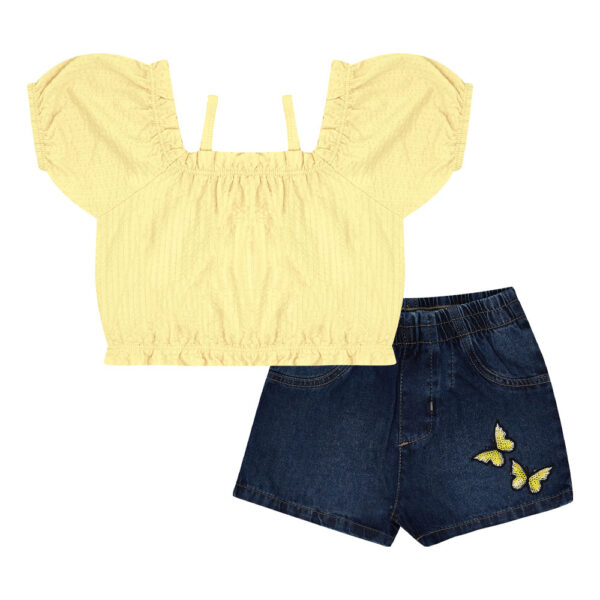 Conjunto Primeiros Passos Menina - Amarelo - 49216-4