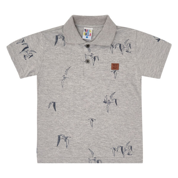 Polo Primeiros Passos Menino - Mescla Cinza - 49258-567