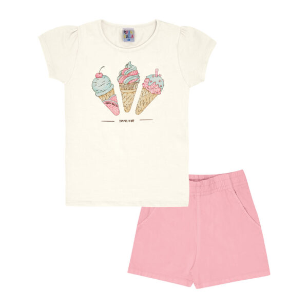 Conjunto Infantil Menina - Off White - 49325-1271