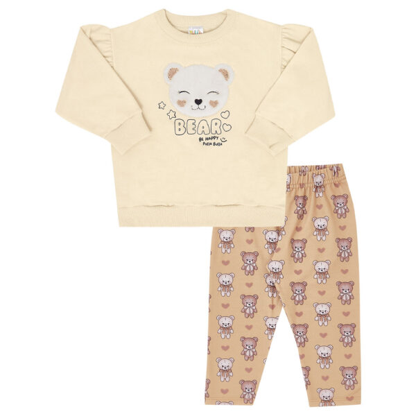 Conjunto Bebê Menina - Creme - 49513-1255