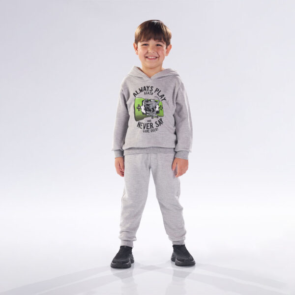 Conjunto Primeiros Passos Menino - Mescla Cinza - 49671-567