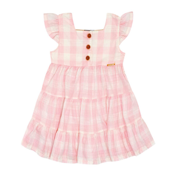 Vestido Bebê Menina - Xadrez Chiclete - 50512-1314