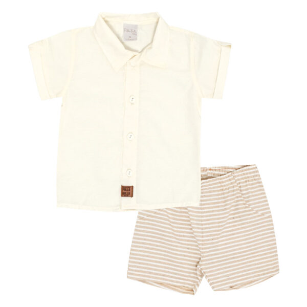 Conjunto Bebê Menino - Off White - 50573-1271