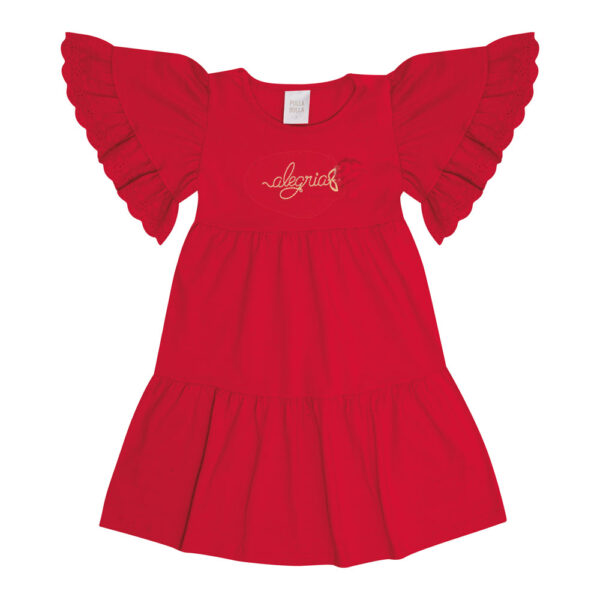 Vestido Primeiros Passos Menina - Vermelho - 50614-65