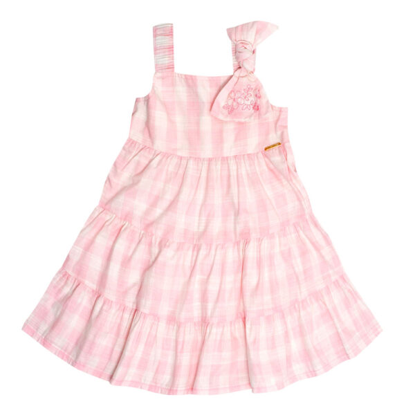 Vestido Primeiros Passos Menina - Xadrez Chiclete - 50617-1314
