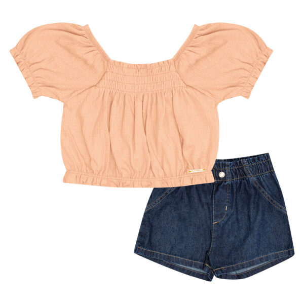 Conjunto Primeiros Passos Menina - Pessego - 50621-1292