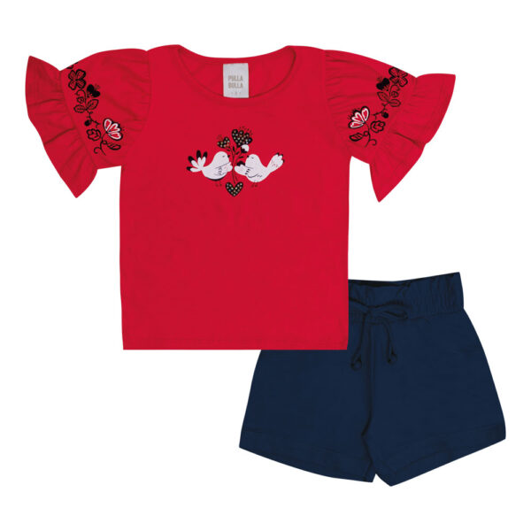 Conjunto Primeiros Passos Menina - Vermelho - 50622-65