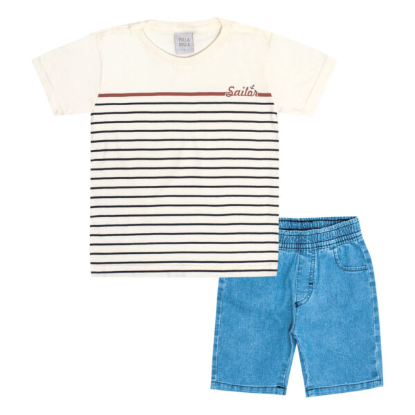 Conjunto Primeiros Passos Menino - Off White - 50679-1271