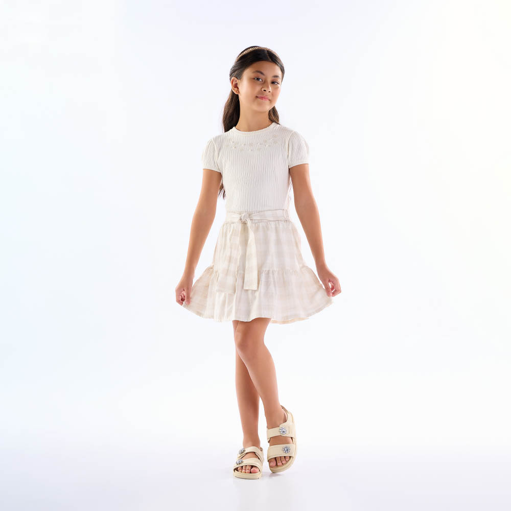 Conjunto Infantil Menina - Off White - 50738-1271