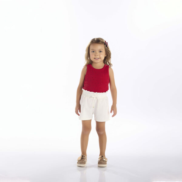 Short Primeiros Passos Menina - Bege - 52205-1271