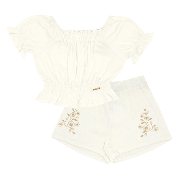 Conjunto Infantil Menina - Bege - 52322-1271