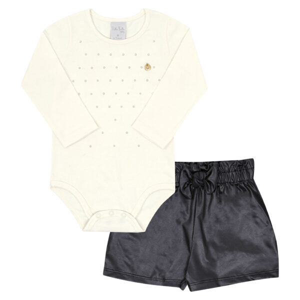 Conjunto Bebe Menina - Bege - 52618-1271