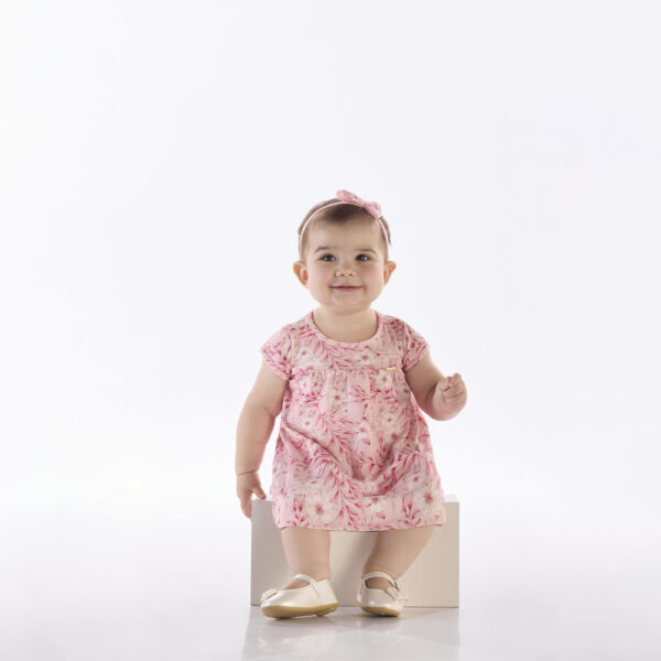 Body Vestido Rosa Bebê Pulla Bulla Menina - 53211-1123