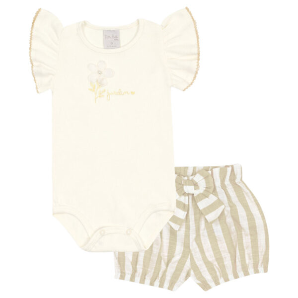 Conjunto Bege Bebê Pulla Bulla Menina - 53216-1271
