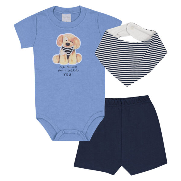 Conjunto Azul Bebê Pulla Bulla Menino - 53270-1351