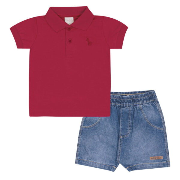 Conjunto Vermelho Bebê Pulla Bulla Menino - 53272-65