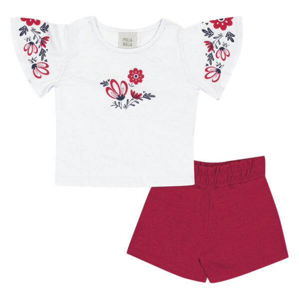 Conjunto Branco Primeiros Passos Pulla Bulla Menina - 53320-3
