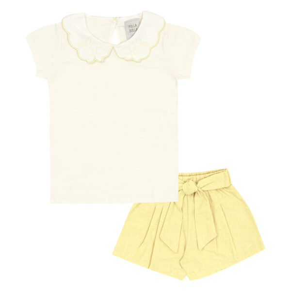 Conjunto Amarelo Primeiros Passos Pulla Bulla Menina - 53323-1363
