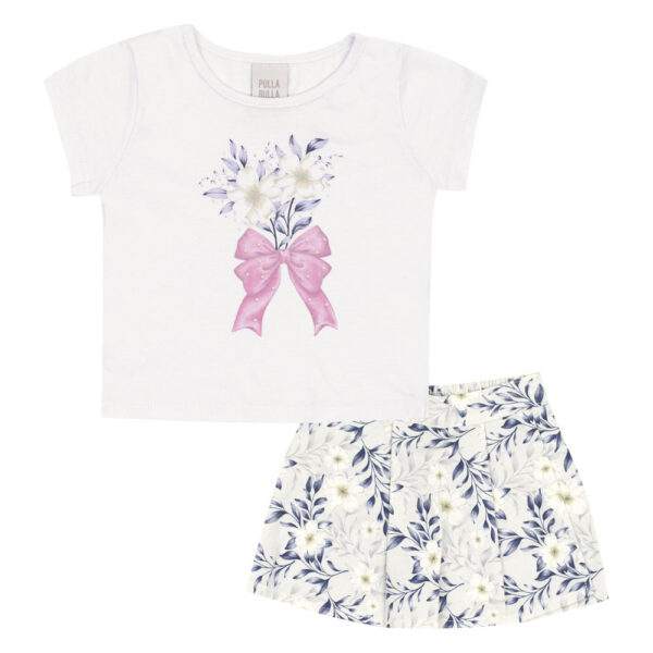 Conjunto Branco Primeiros Passos Pulla Bulla Menina - 53327-3