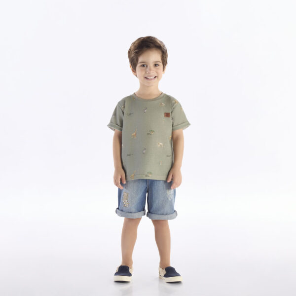 Camiseta Verde Primeiros Passos Pulla Bulla Menino - 53357-1347