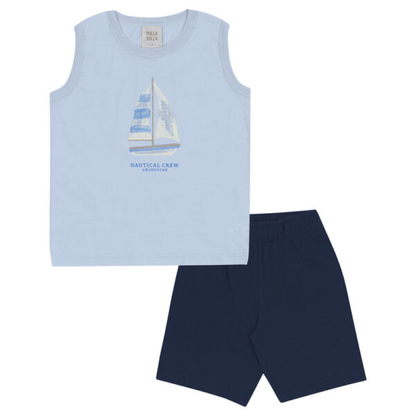 Conjunto Azul Primeiros Passos Pulla Bulla Menino - 53369-904