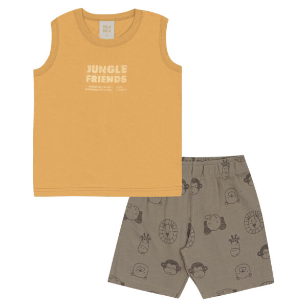 Conjunto Bege Primeiros Passos Pulla Bulla Menino - 53370-595