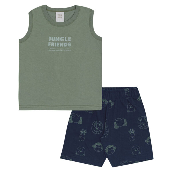 Conjunto Verde Primeiros Passos Pulla Bulla Menino - 53370-63