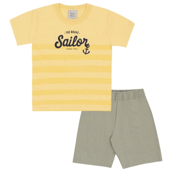 Conjunto Amarelo Primeiros Passos Pulla Bulla Menino - 53372-1346