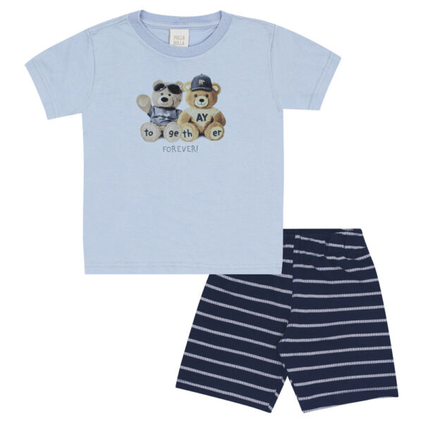 Conjunto Azul Primeiros Passos Pulla Bulla Menino - 53376-904