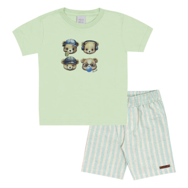 Conjunto Verde Primeiros Passos Pulla Bulla Menino - 53379-1262