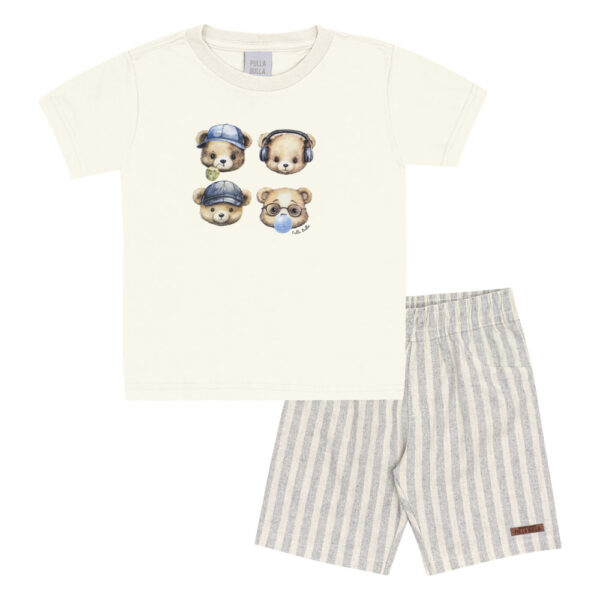 Conjunto Bege Primeiros Passos Pulla Bulla Menino - 53379-1271