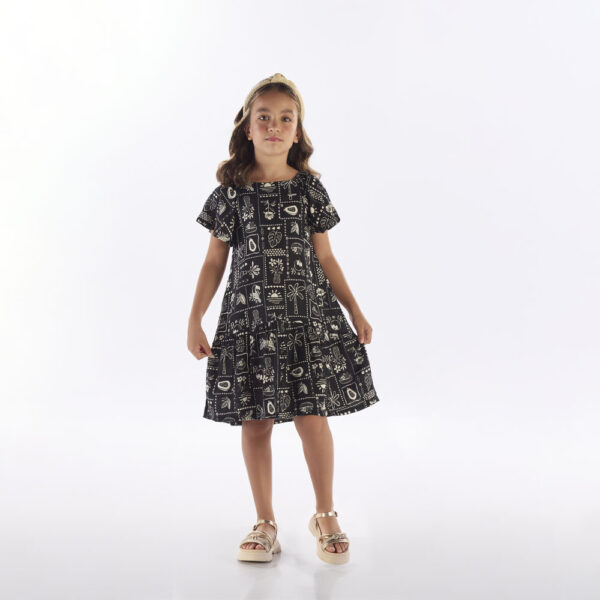 Vestido Preto Infantil Pulla Bulla Menina - 53420-1124