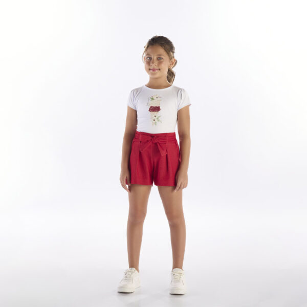 Conjunto Branco/Vermelho Infantil Pulla Bulla Menina - 53428-579